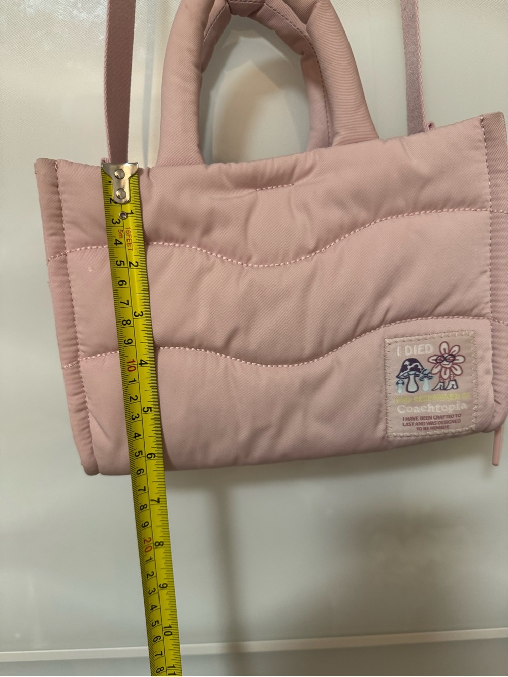 Coach coachtopia mini loop pink puffer puffy tote bag purse crossbody eco recycl - Picture 15 of 16